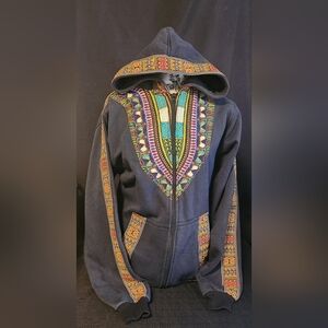 African Art Centre Full Zip Hoodie Womens Size Medium Hand Crafted In Kenya